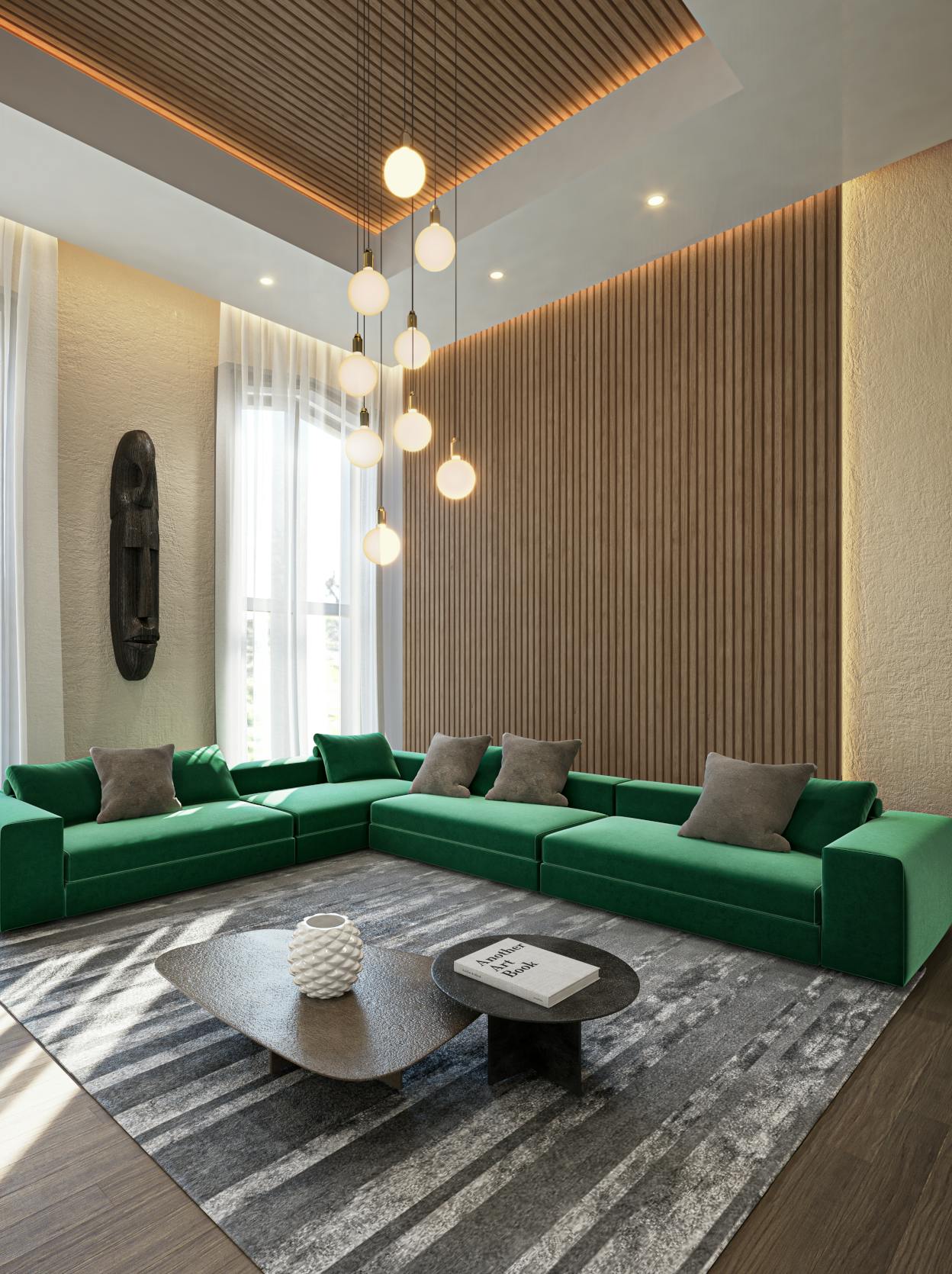 Ligne Walnut day time room render.